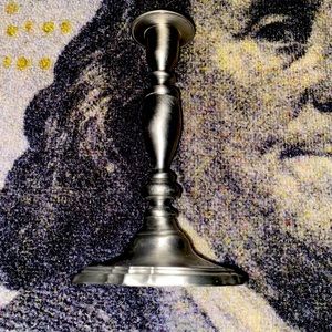 Pewter With Felt Bottom Vintage Candle Holder